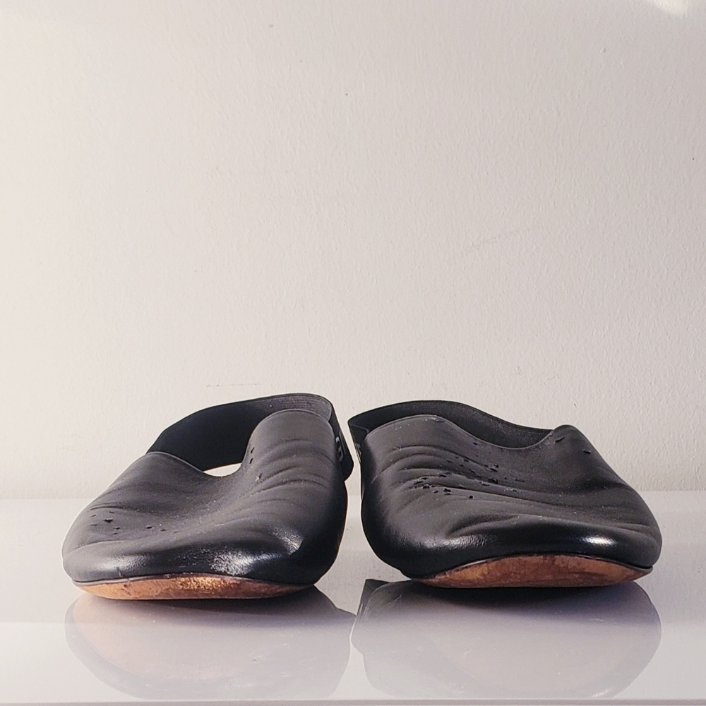 Givenchy Black Leather Slip-back Mules W Logo Elastic Strap - Picture 4 of 5